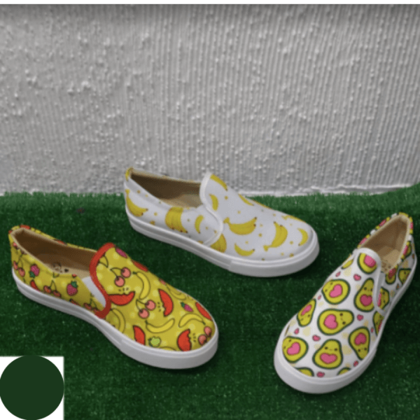 Women's Sneakers with Avocado, Cherry or Banana Print